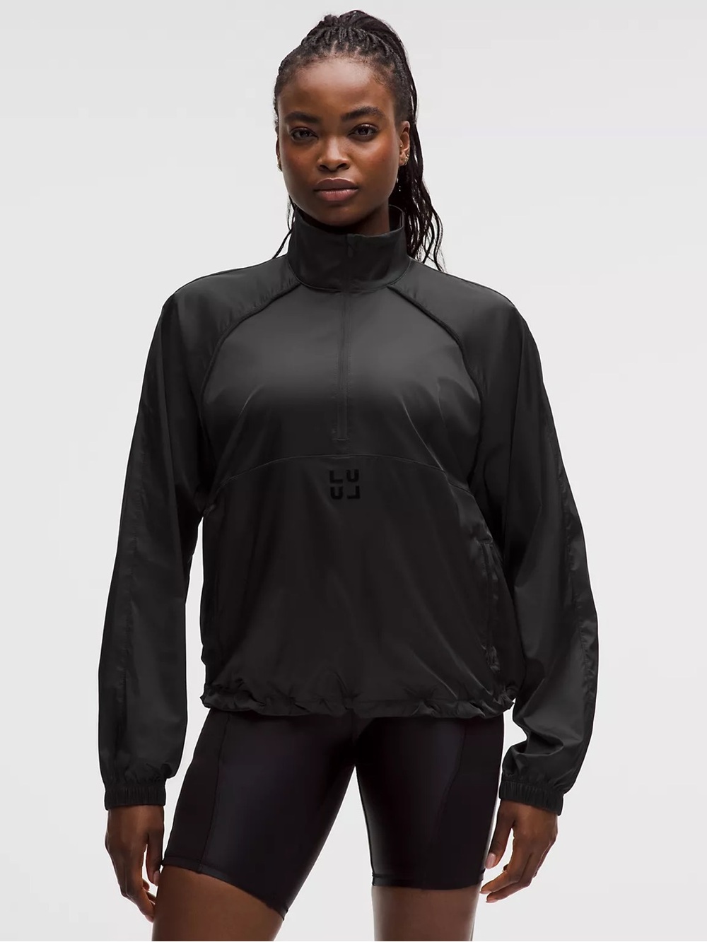 lululemon athletica Black Lightweight Pullover Bomber Jacket